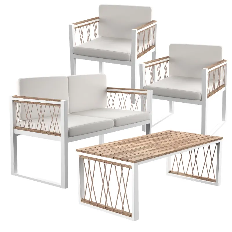 Wallmond White 4 Piece Outdoor Seating Set