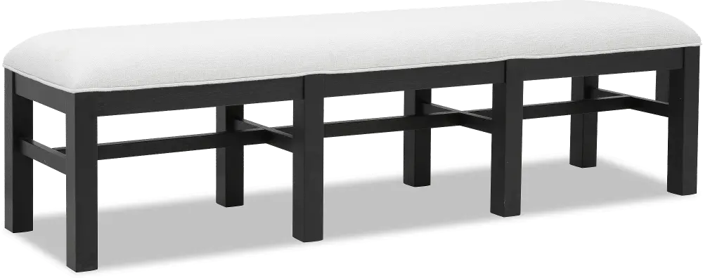 Macon White Upholstered Dining Bench-1