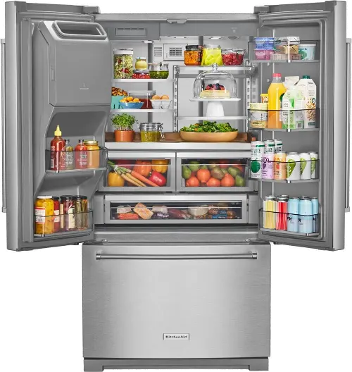KitchenAid 26.8 Cu. Ft. Standard-Depth French Door Refrigerator with  Exterior Ice and Water Dispenser