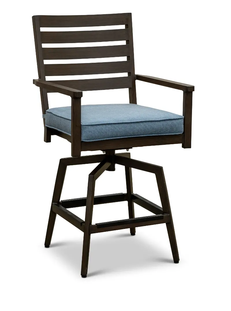 Adeline Blue Swivel Outdoor Bar Stool