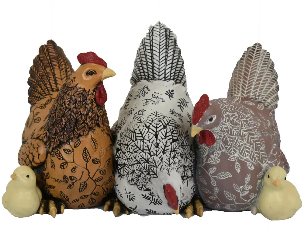 Chicken Family with Baby Chicks Figurine-1