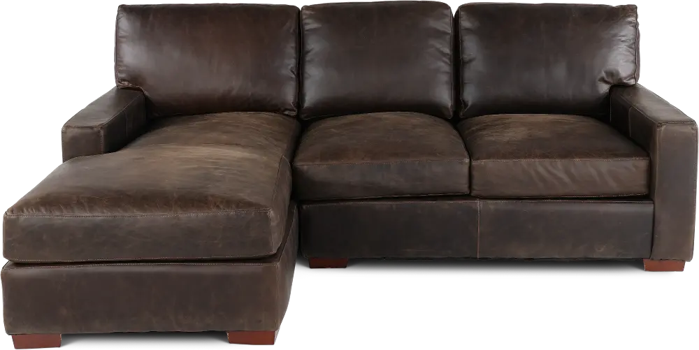 Mayfair Java Brown Leather 2 Piece Sectional-1