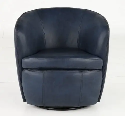Barolo Vintage Navy Leather Swivel Club Chair RC Willey