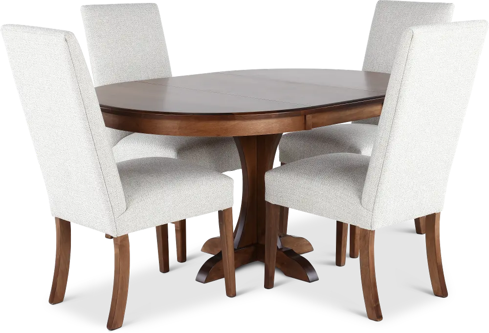 Mary Brown and Beige 5 Piece Dining Set-1