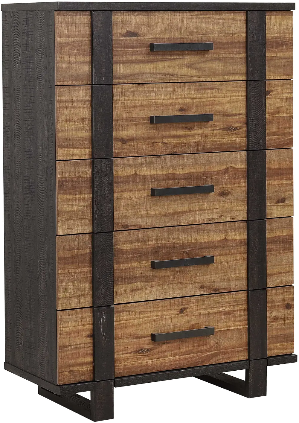 Gildone Natural and Dark Brown Chest of Drawers-1