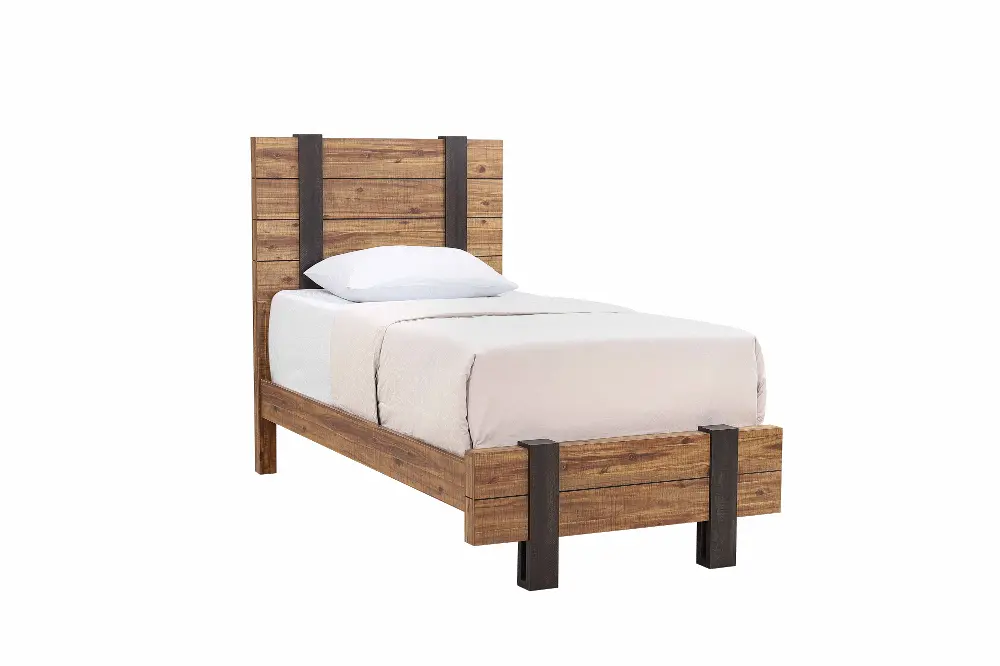 Gildone Natural and Dark Brown Twin Bed-1