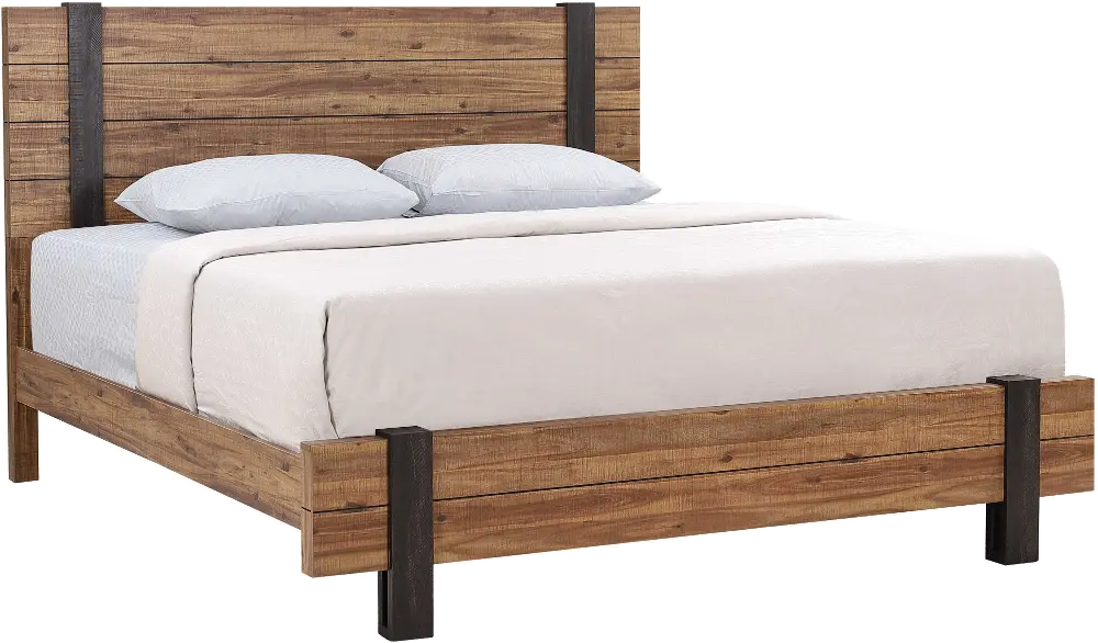 Gildone Natural and Dark Brown Queen Bed-1