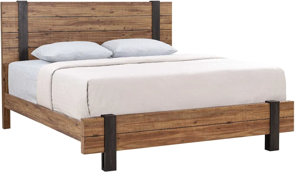 Gildone Natural and Dark Brown King Bed-1