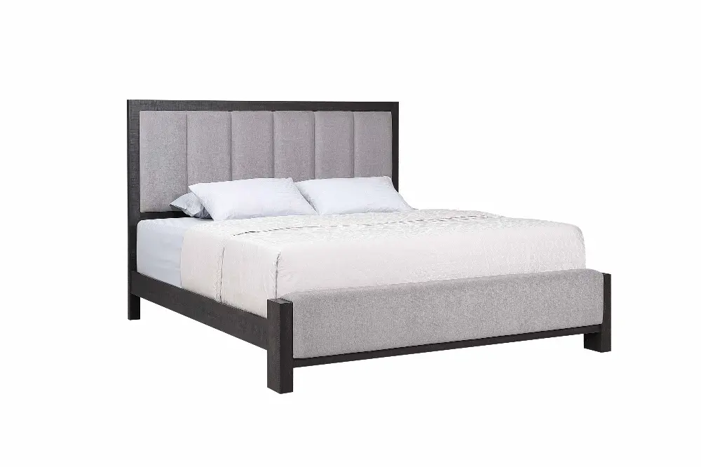 Sutter Espresso Brown and Gray Queen Bed-1