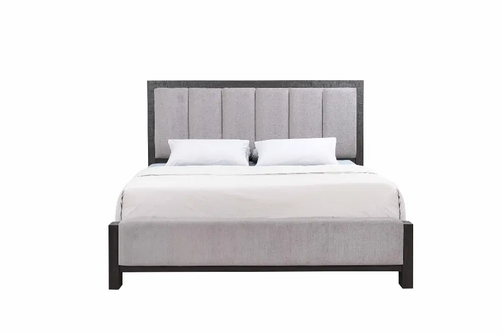 Sutter Espresso Brown and Gray Queen Bed-1