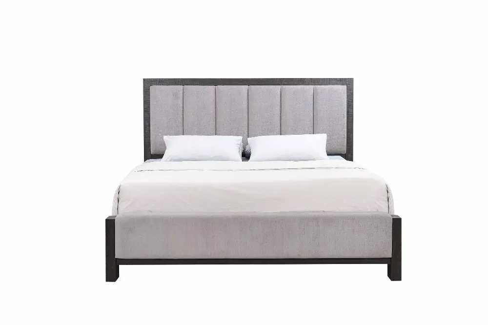 Sutter Espresso Brown and Gray King Bed-1
