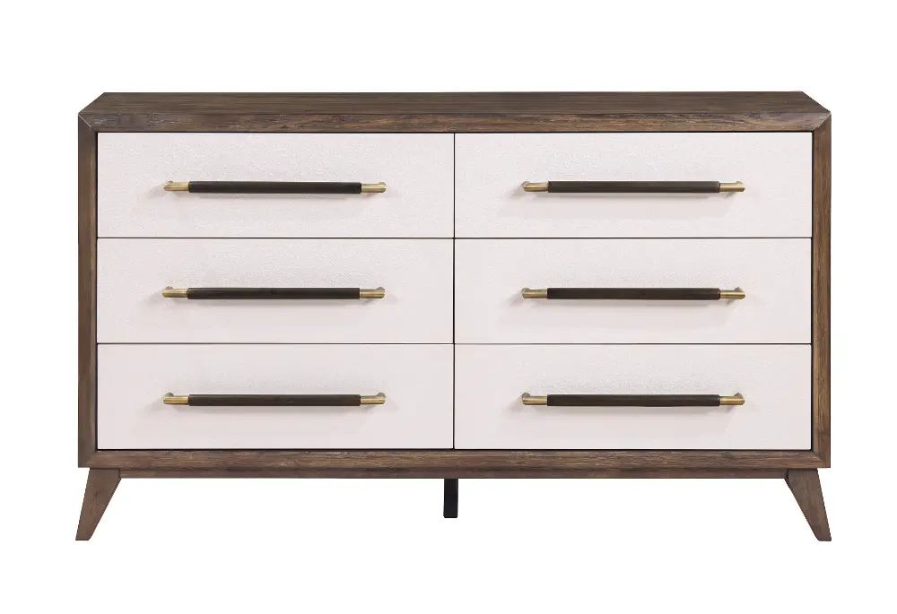 Sophia Walnut Brown and White Dresser-1
