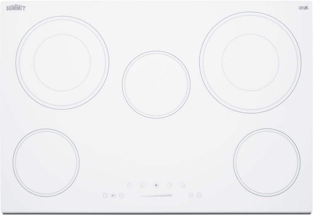 Summit 30 Wide 208-240V 5-Burner Electric Cooktop - White