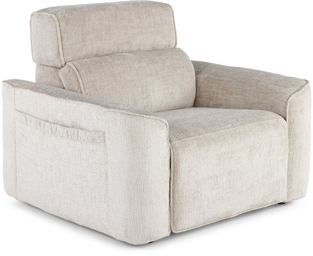 Alora Fossil White Power Recliner