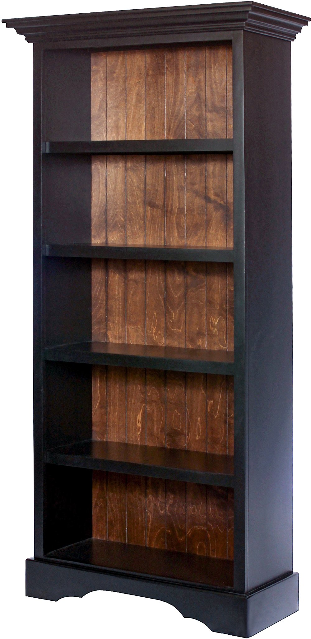 Eton 75"  Black and Brown Bookcase
