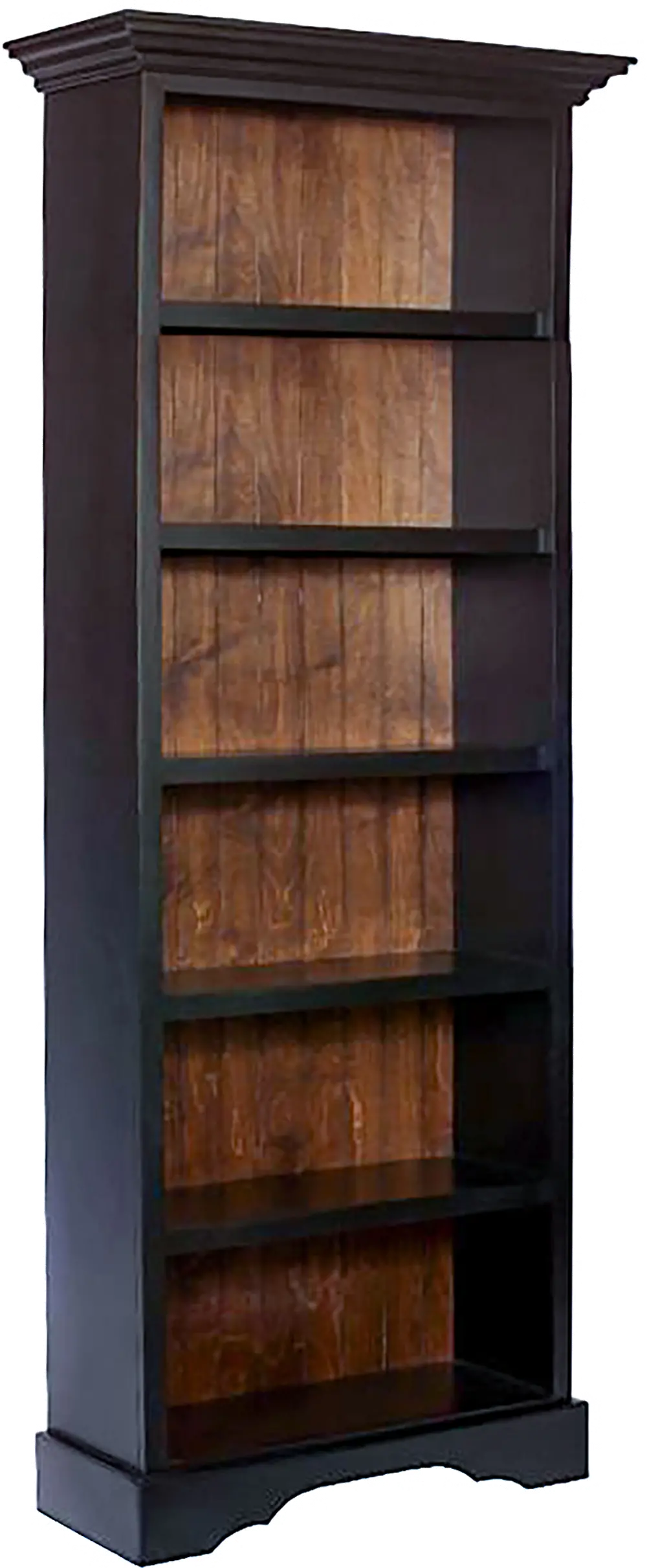 Eton 90 Inch Tall Black Oak Bookcase-1