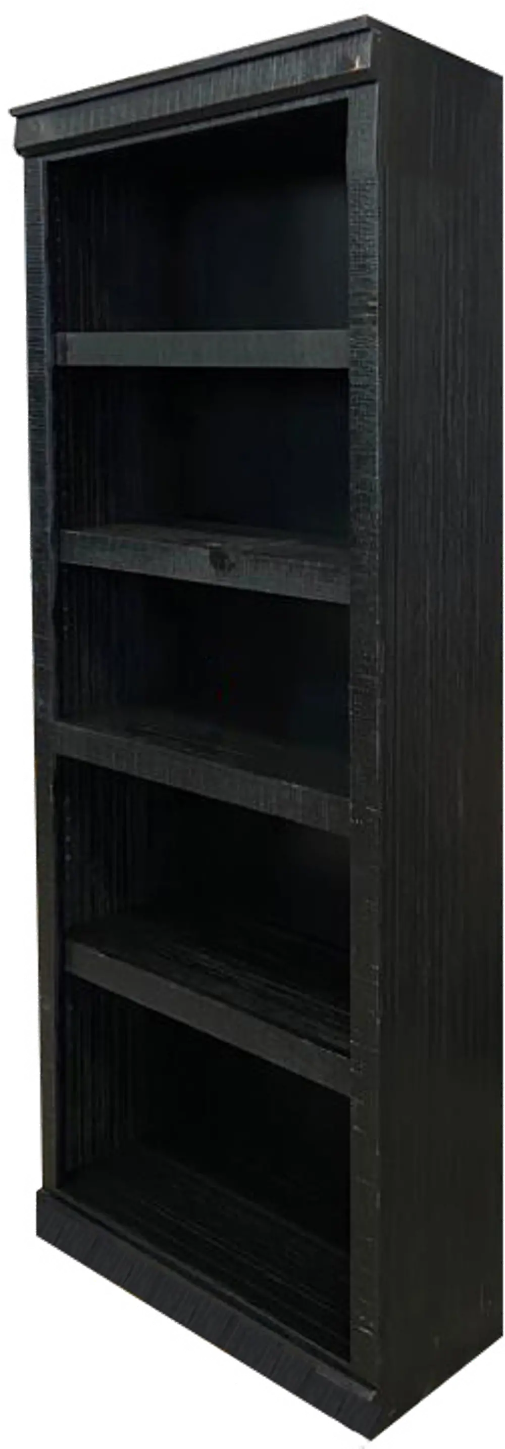 Delta 72 Inch Rustic Black Bookcase-1