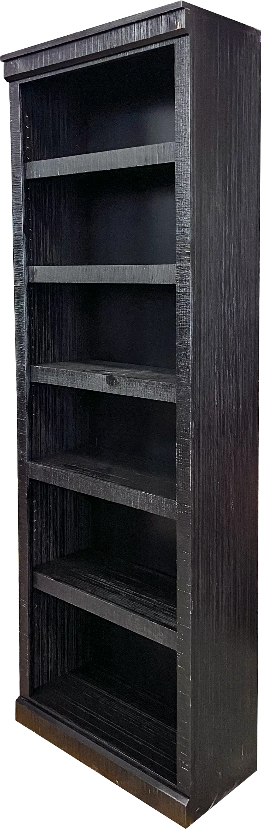 Delta 84 Inch Rustic Black Bookcase-1