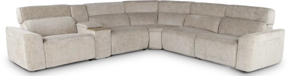 Alora Fossil White 6-Piece Power Reclining Sectional-1
