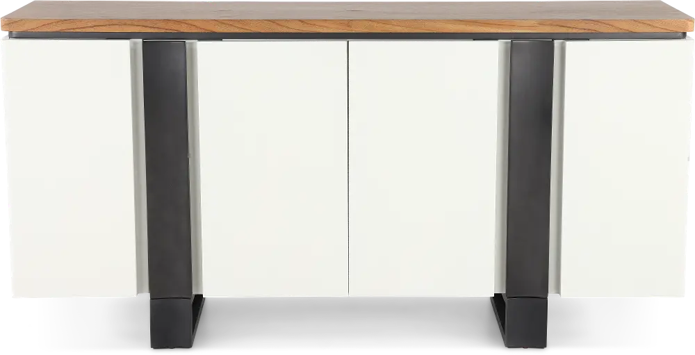 Portico White and Oak Dining Credenza-1