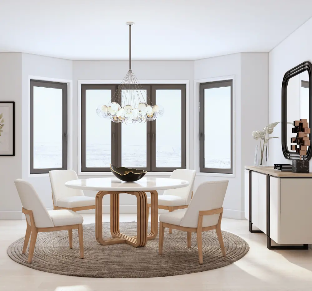 Portico Oak and White 5 Piece Dining Set-1