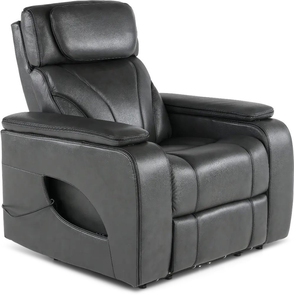 Arya Gray Power Recliner with Power Headrests and Massage-1