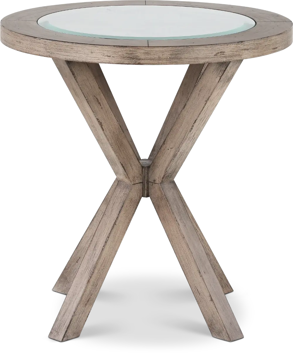 Skyview Lodge Rustic Brown Chairside Table-1