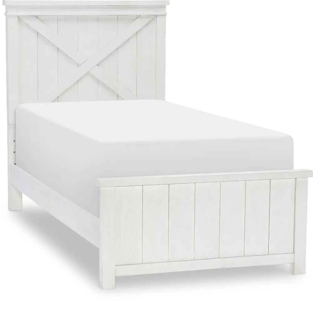 Flatiron White Twin Bed with Trundle-1