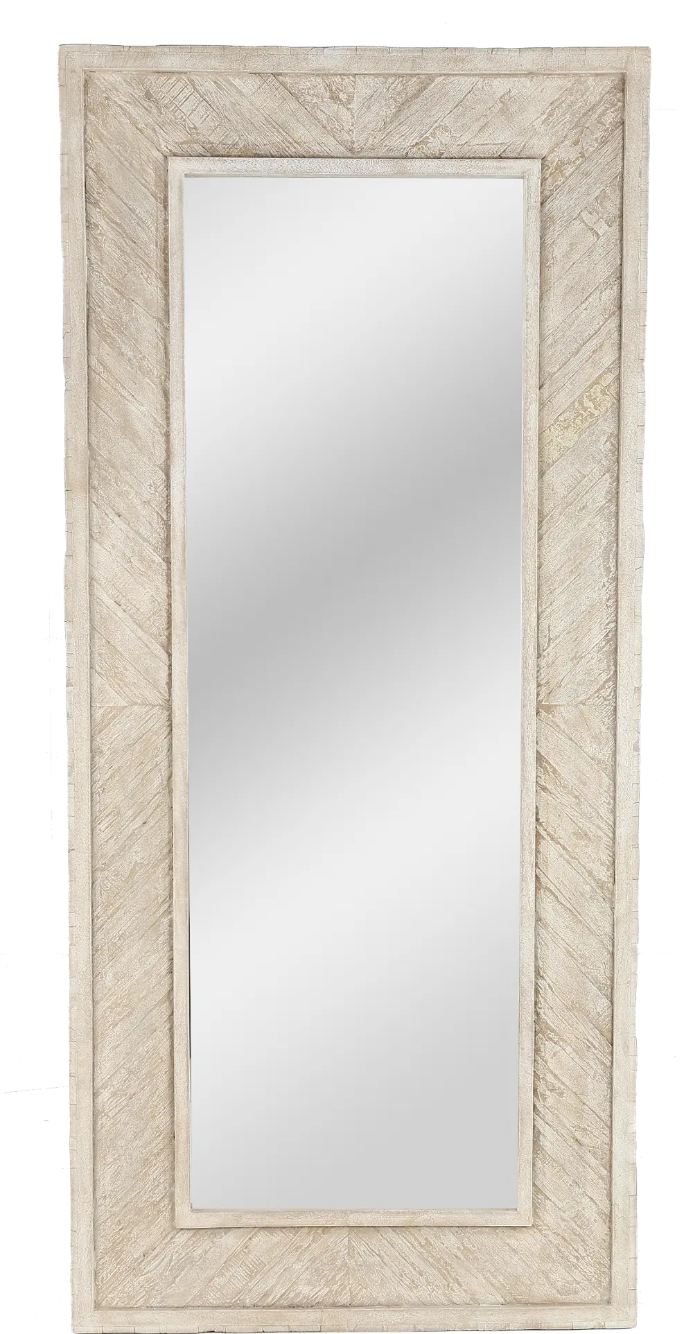 Mala Weathered White Floor Mirror-1