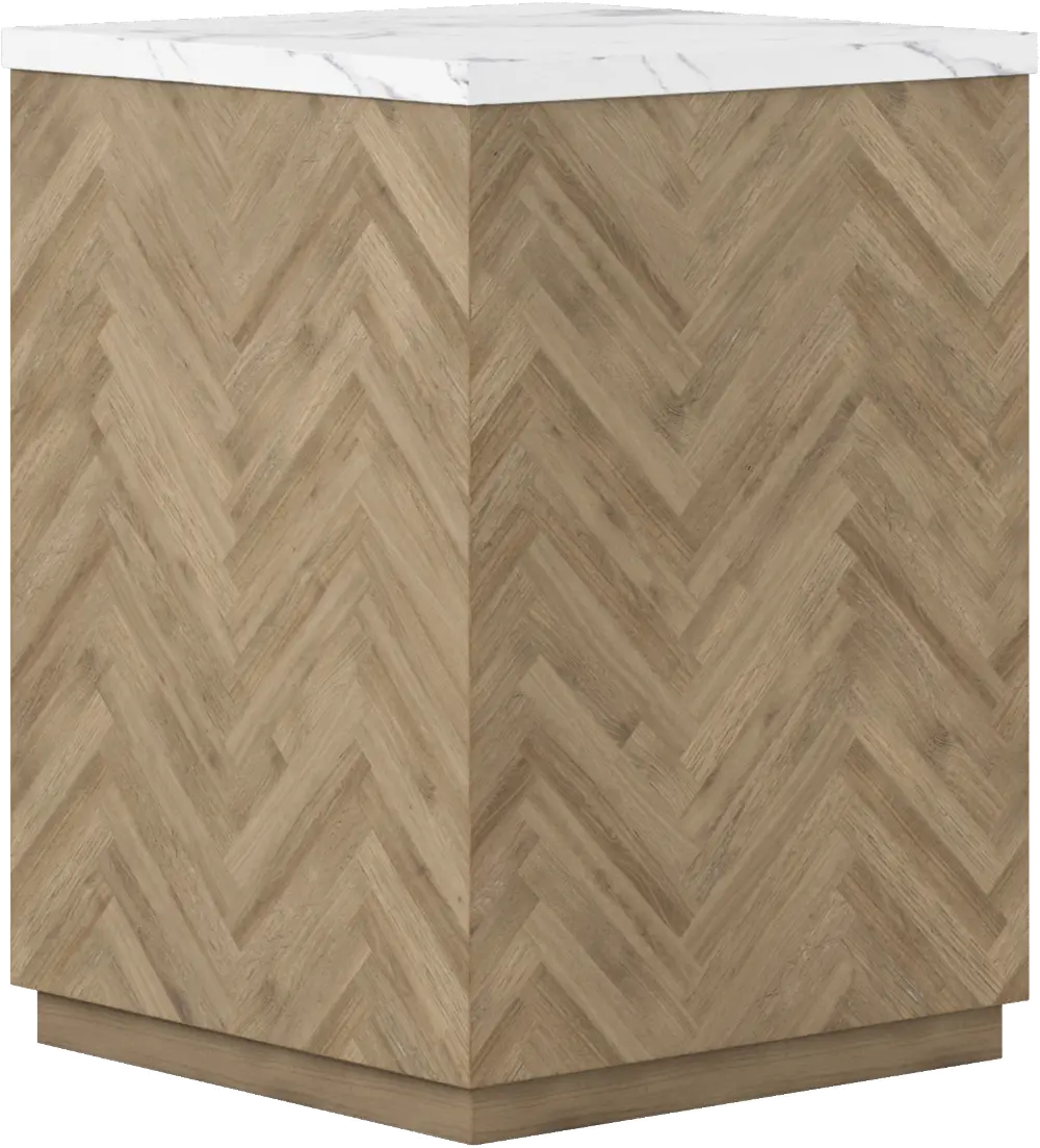 Geneva Light Brown and White Chairside Table-1