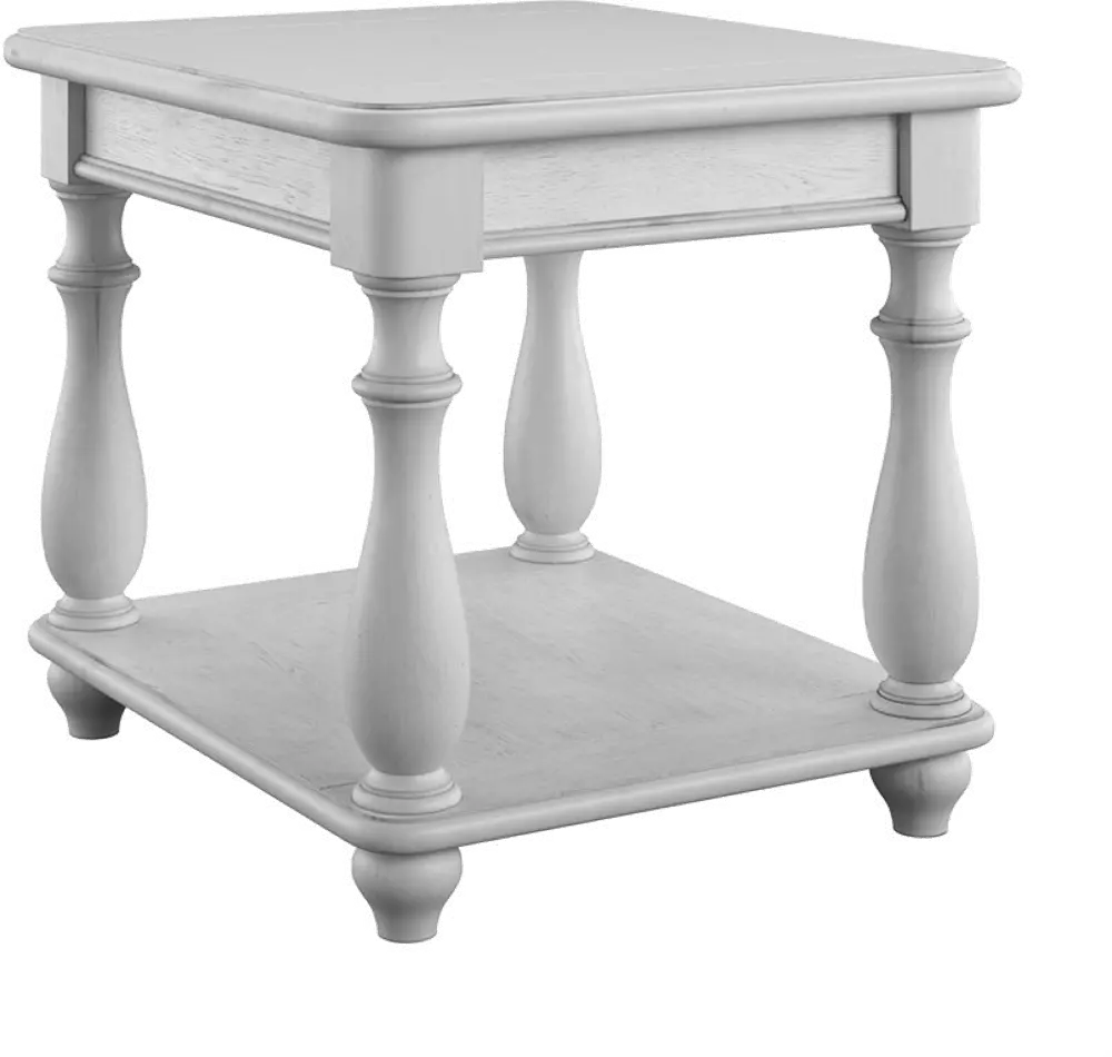 Newhaven Weathered White Square End Table-1
