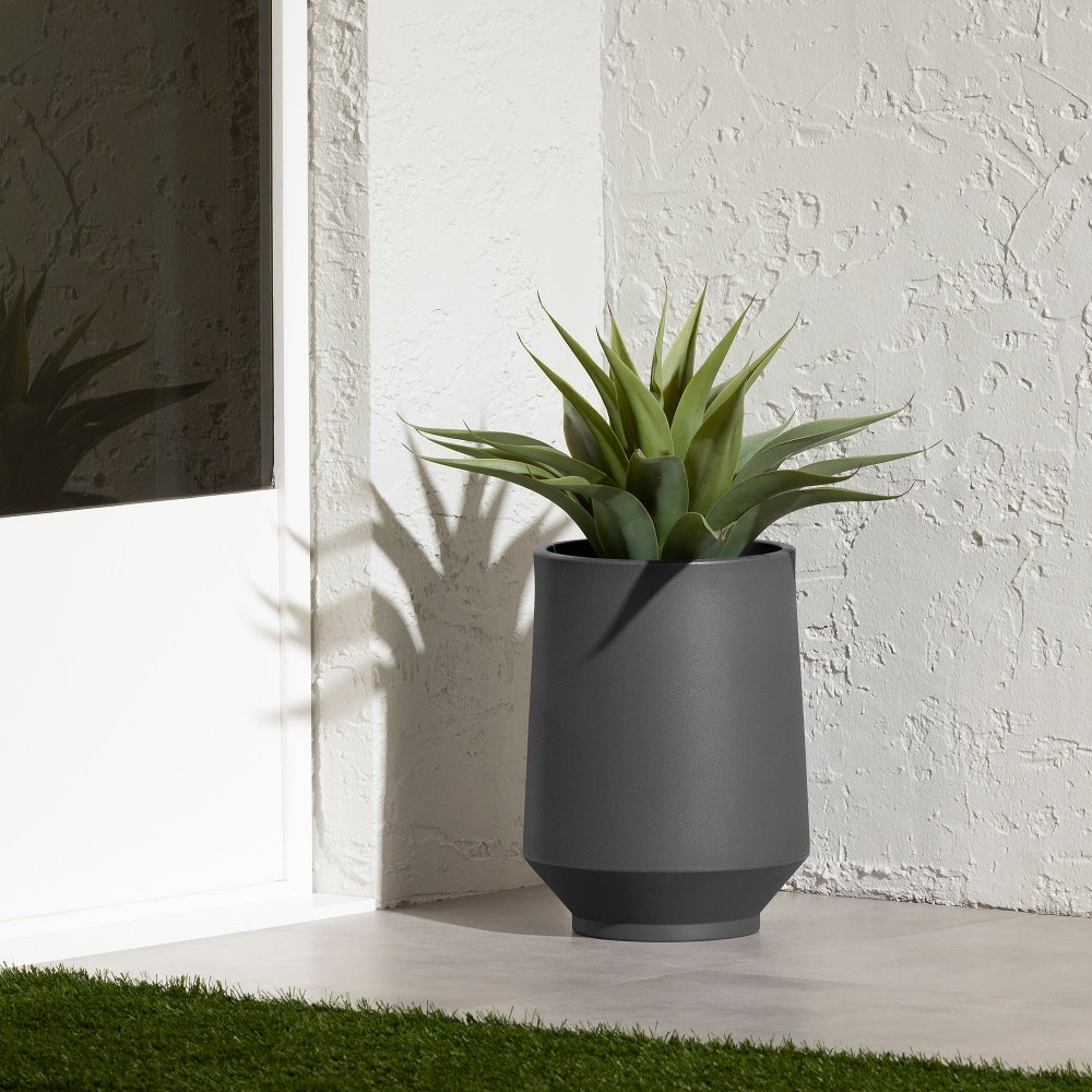 Dalya Dark Gray 16 Outdoor Planter