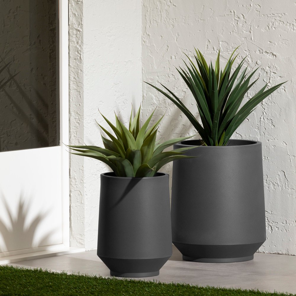 Dalya Dark Gray Planters, Set of 2 - South Shore