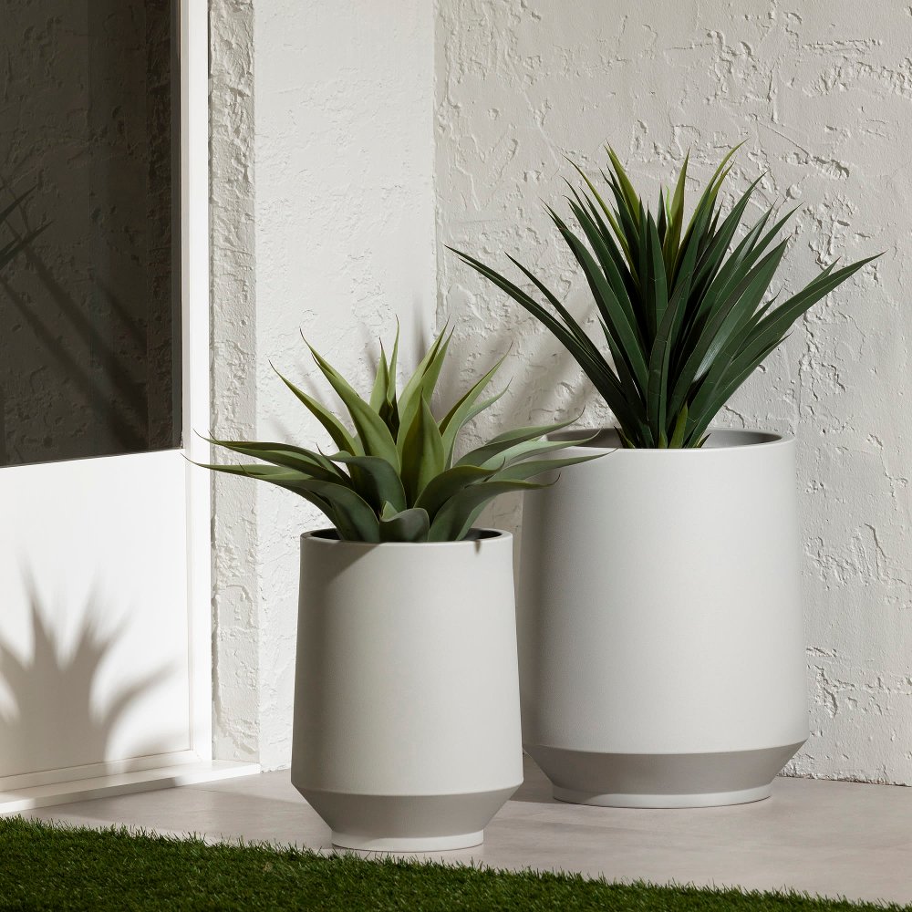 Dalya Greige Planters, Set of 2 - South Shore