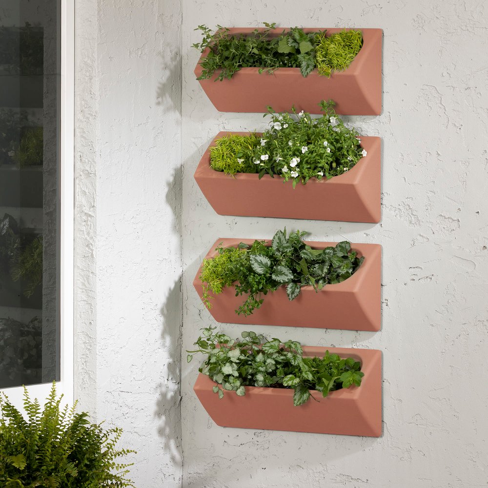 Dalya Burnt Orange Wall Planters, Set of 4