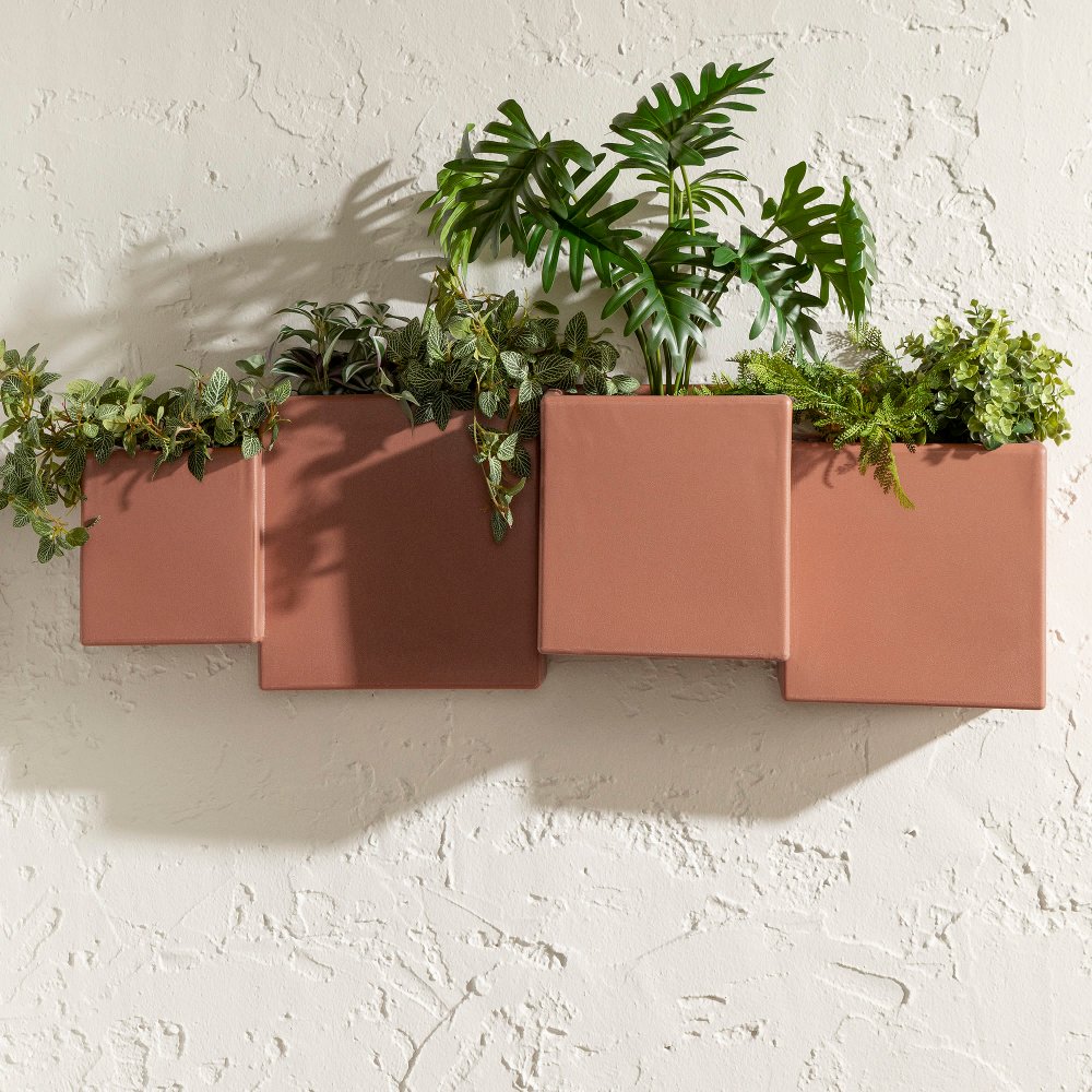 Dalya Burnt Orange Wall Planters, Set of 2 - South Shore