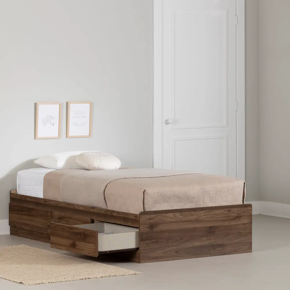 15442 Yodi Walnut Twin Storage Bed - South Shore-1