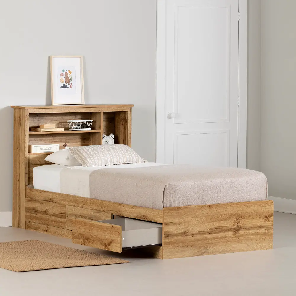 15485 Tassio Oak Twin Storage Bed with Headboard - South Shore-1