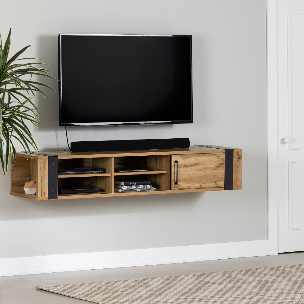 Munich Oak 68 Hanging TV Stand - South Shore