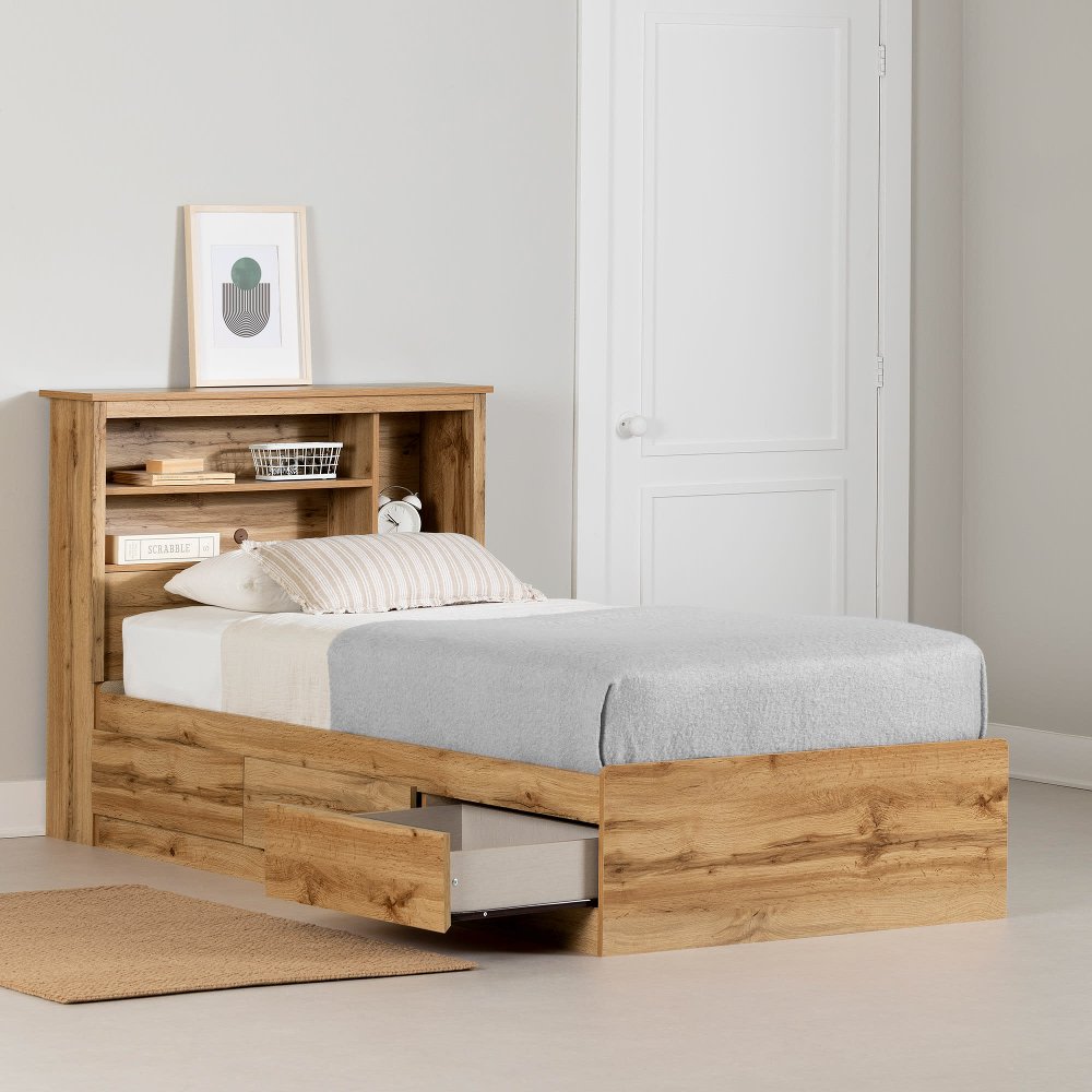 Cavalleri Oak Twin Bed and Headboard Set - South Shore