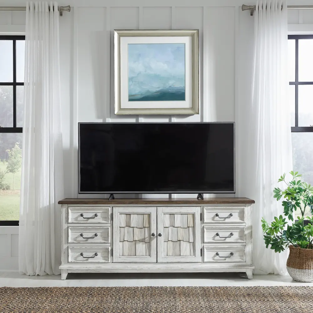 River Place 75  White-Washed TV Stand-1