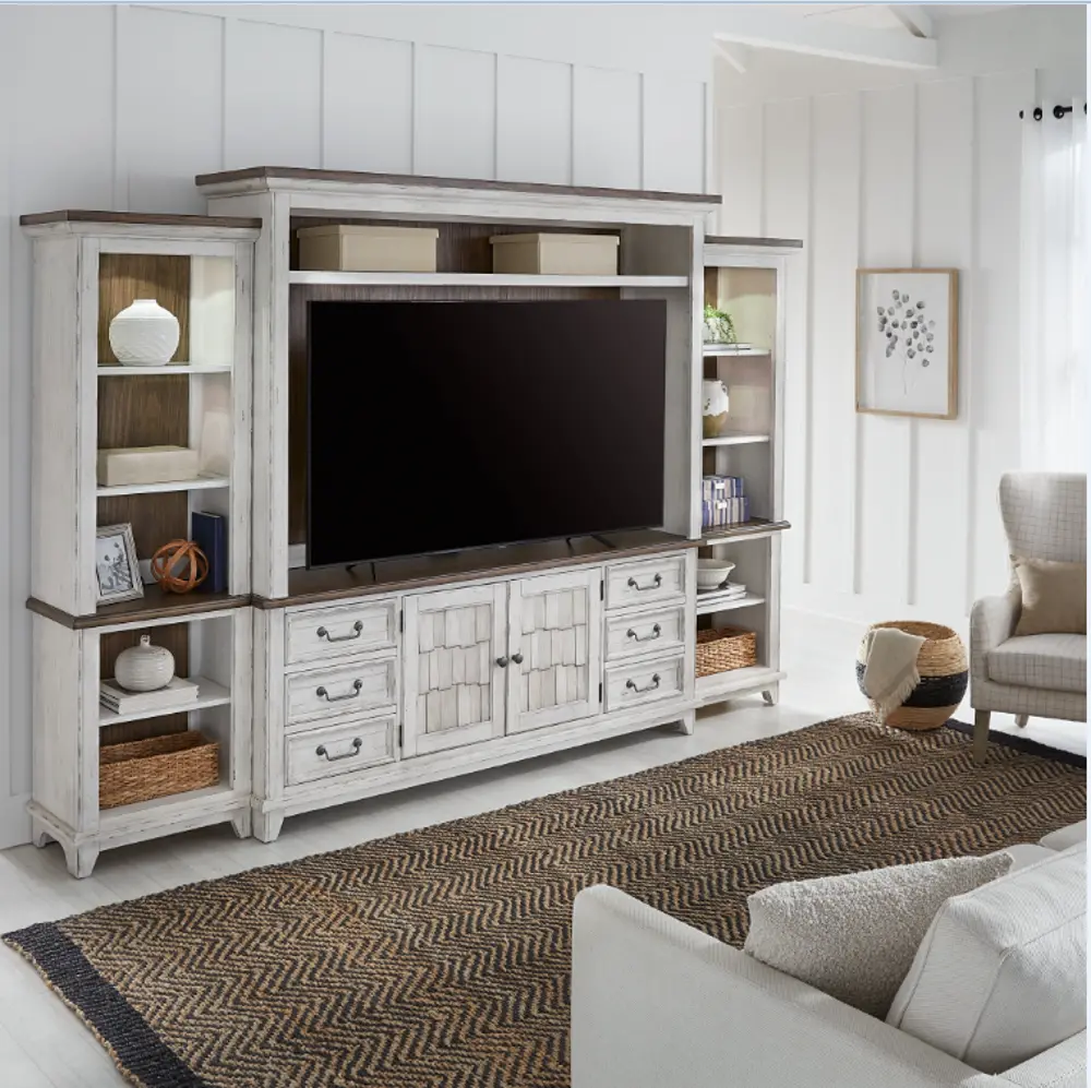 River Place White-Washed Entertainment Wall-1