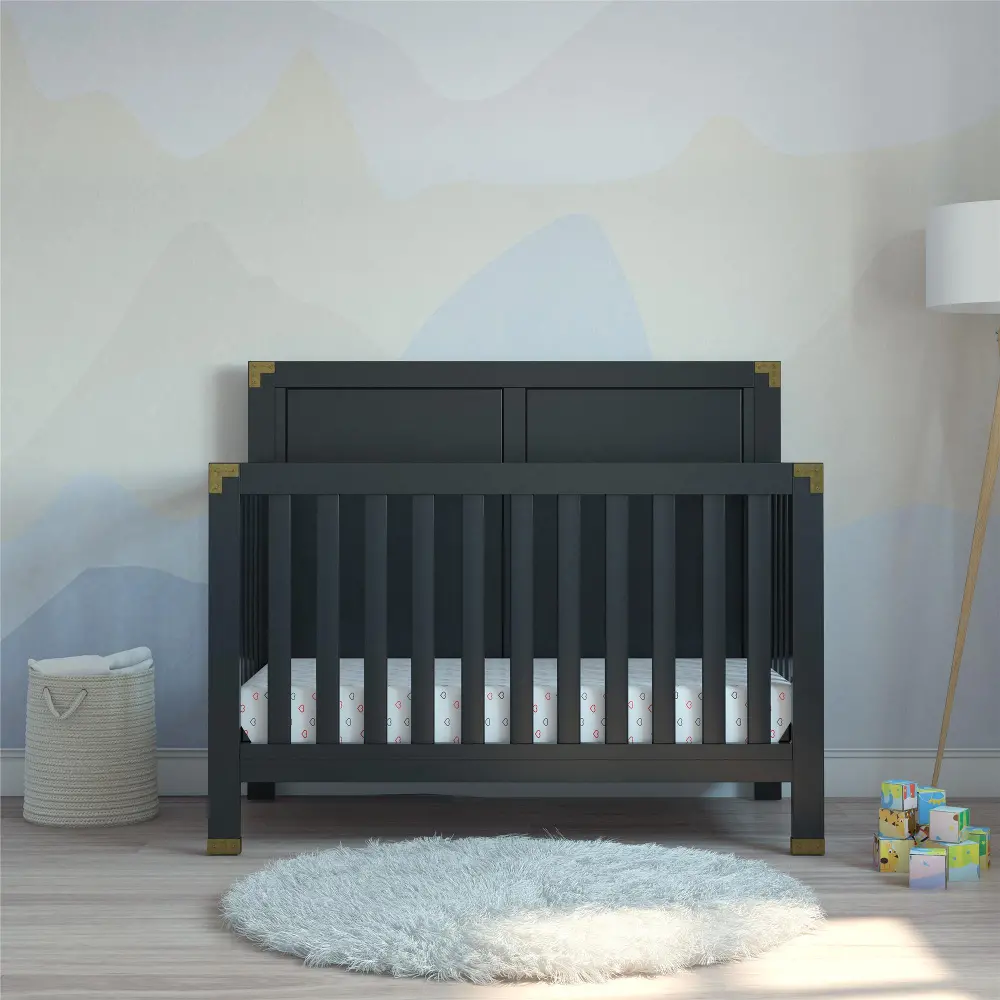Frances Baby Relax Black 5-in-1 Convertible Crib-1