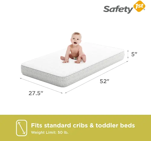 Safety 1st Standard Baby Crib Toddler Bed Mattress with Waterproof Cover RC Willey