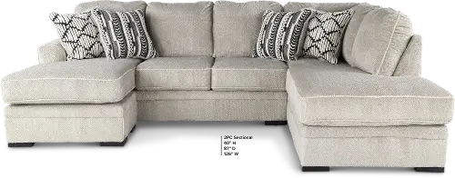 Calnita Sisal Beige 2 Piece Sectional
