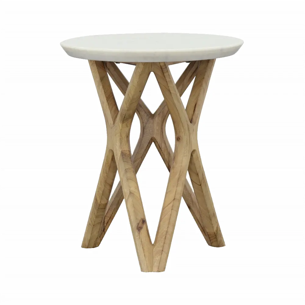 77258 Zion Marble and Mango Wood End Table-1