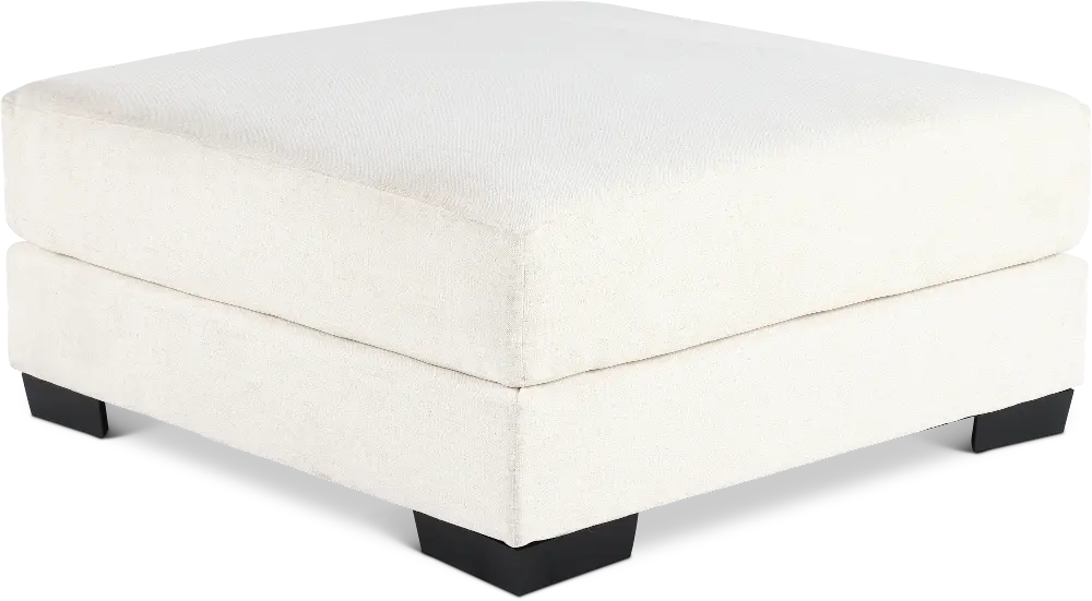 HANSEL*TRIBECA FOAM/OTT/SNOW Hansel White Ottoman with Crypton Home Fabric-1