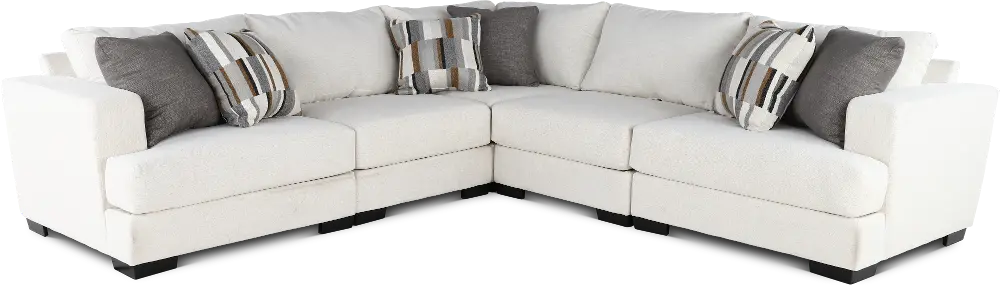 Hansel White 5 Piece Sectional with Crypton Home Fabric-1