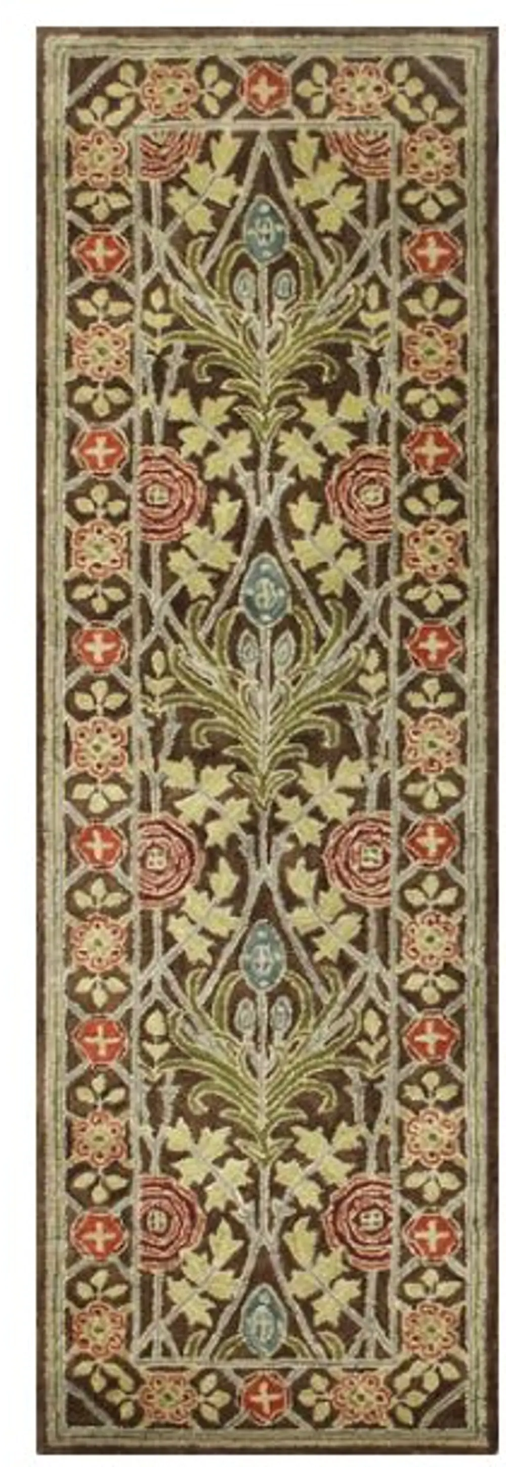 R128-CHOC-2.6X8-HG102 Wilshire Hastings Chocolate Wool Runner Rug-1