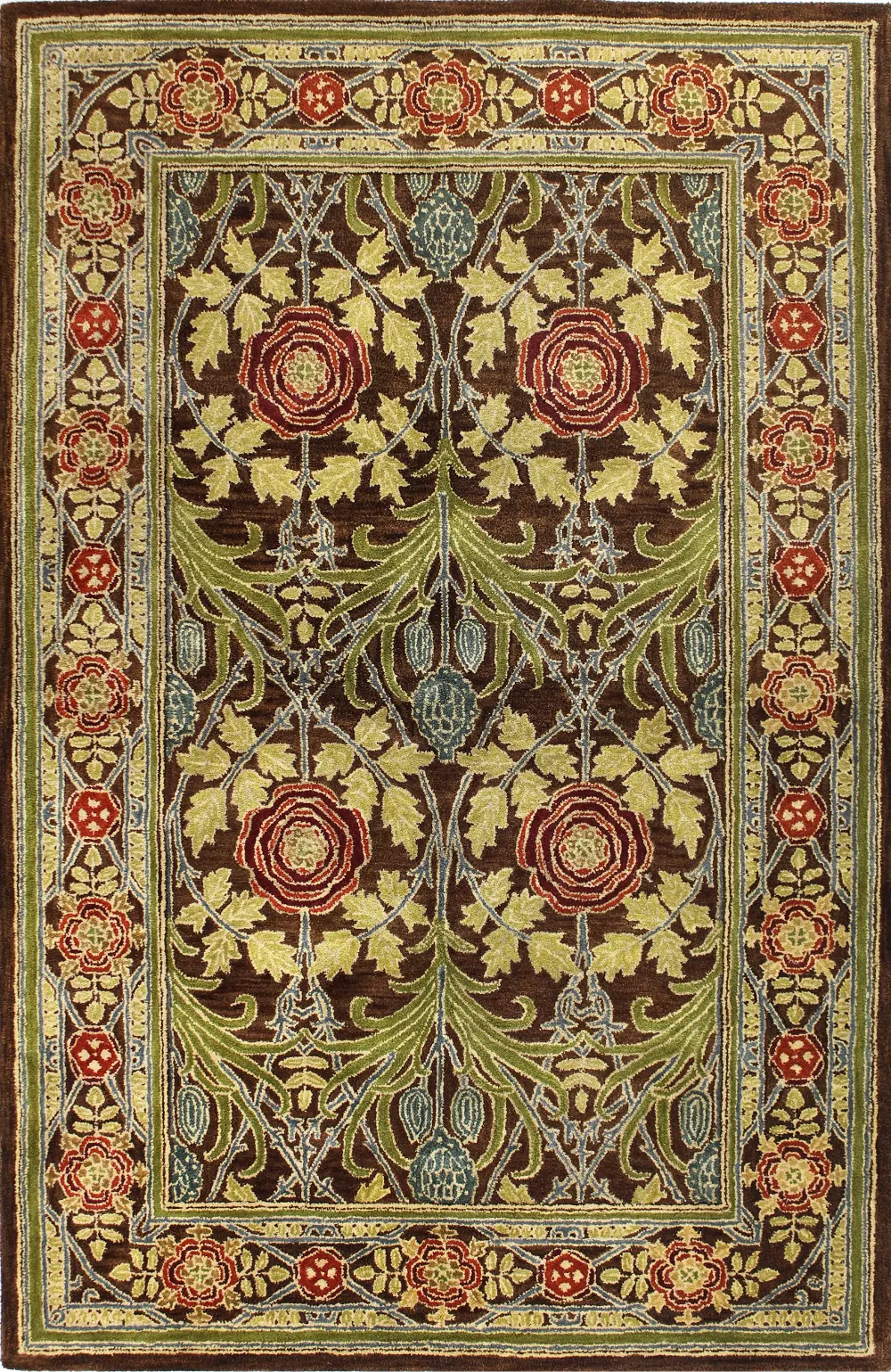 R128-CHOC-6X9-HG102 Wilshire 6 x 9 Hastings Chocolate Wool Area Rug-1